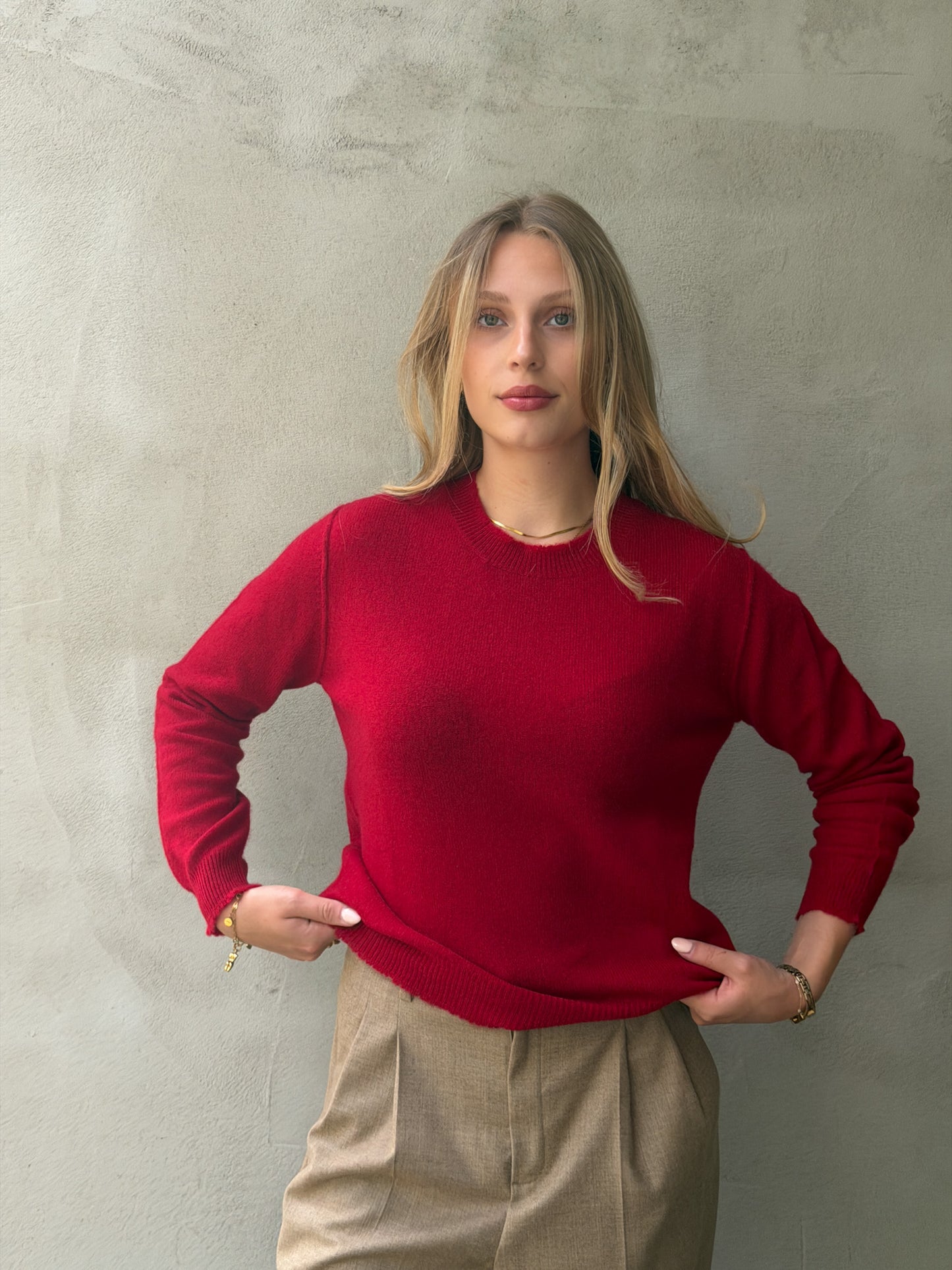 Kaschmir Pullover Distressed Crew