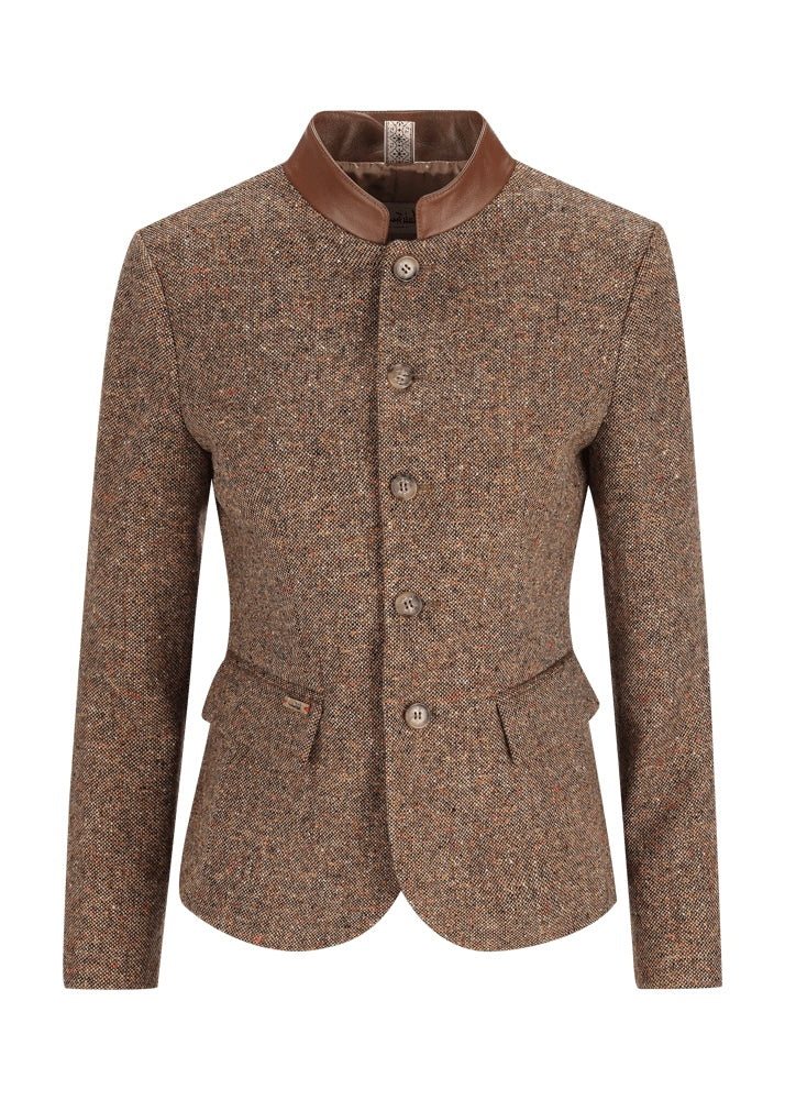 Blazer aus Wollmischung mit Lederdetails LURANDA