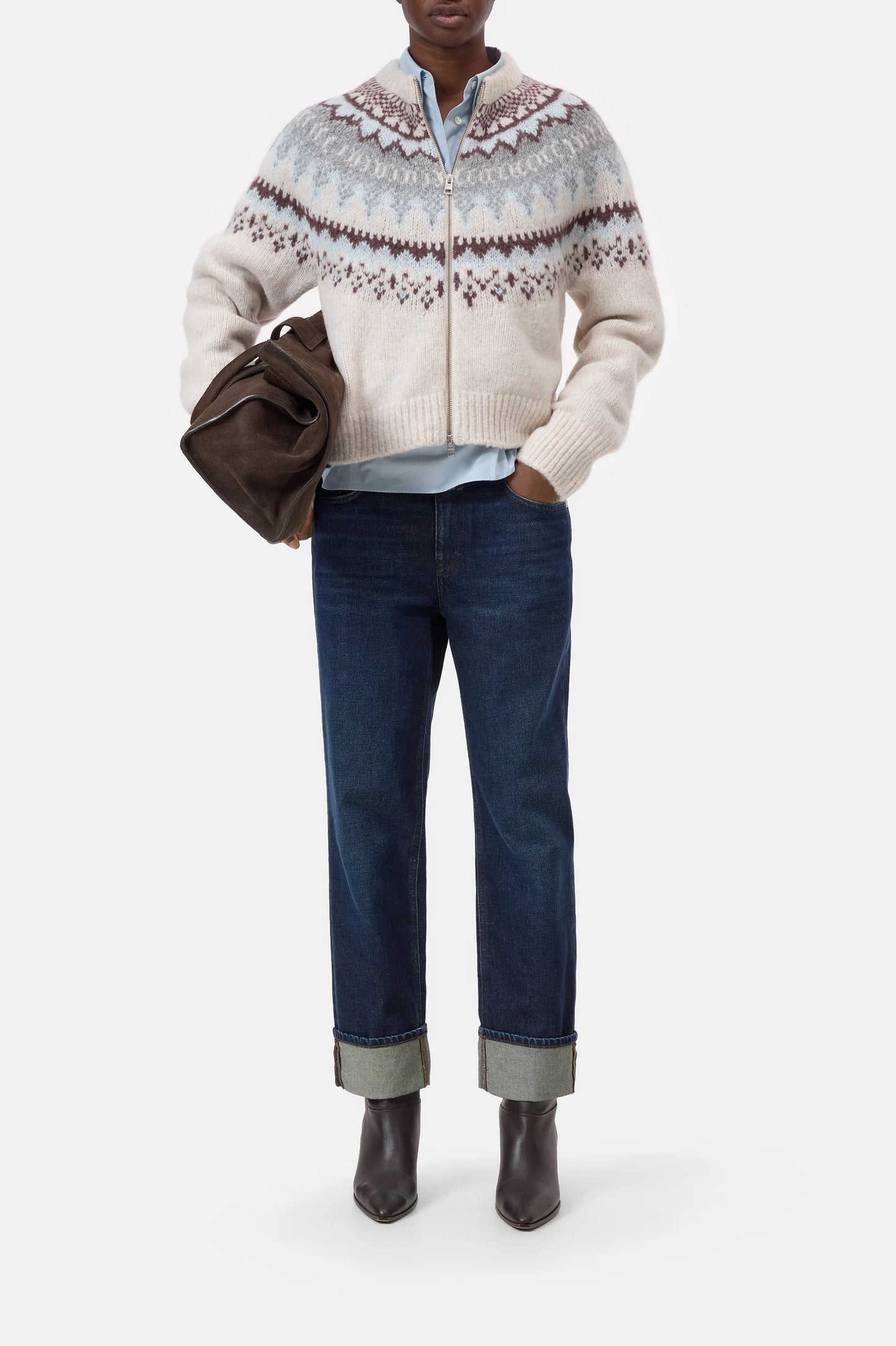 Cropped Zip Cardigan