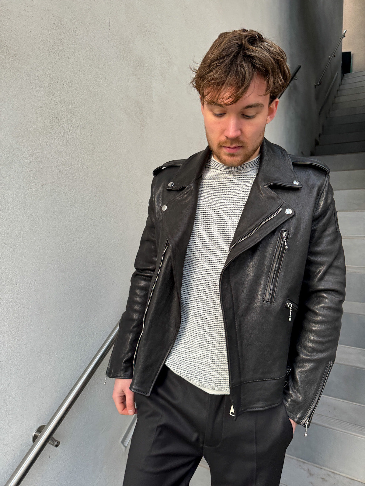 Leder Bikerjacke RIDER