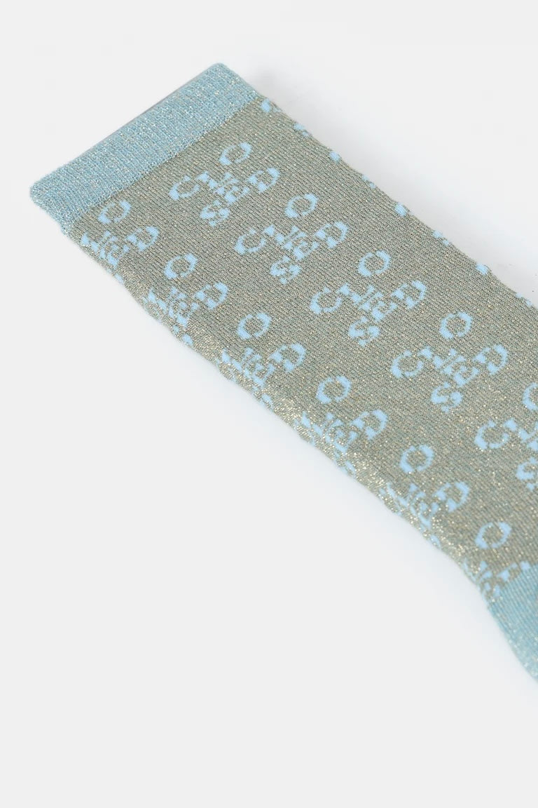Lurex-Socken mit Closed-Monogram