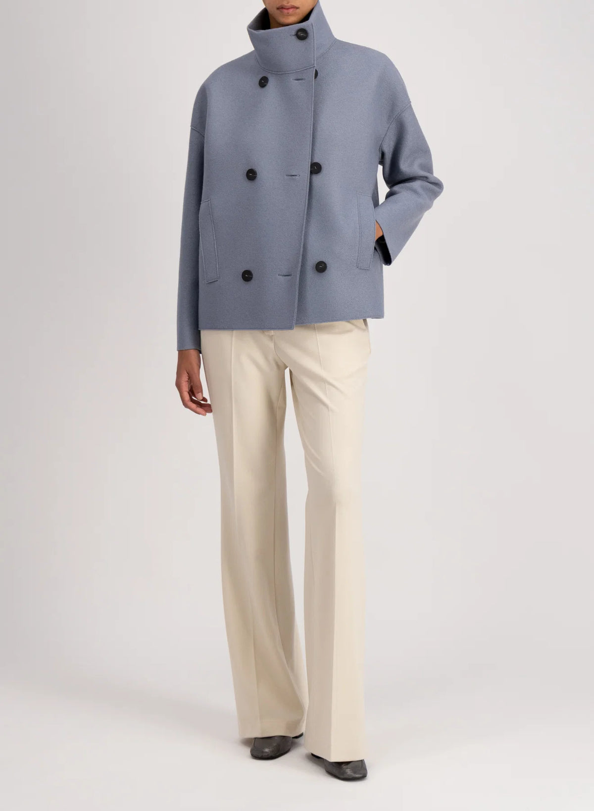 Wolljacke Women croped funnel jacket pressed wool