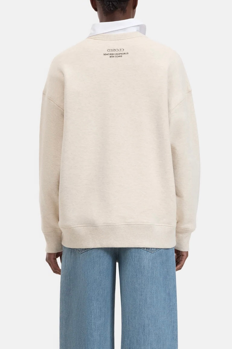 Relaxed-Sweatshirt aus weichem Melange-Felpa
