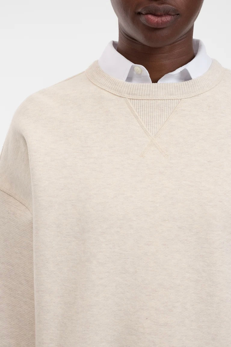 Relaxed-Sweatshirt aus weichem Melange-Felpa