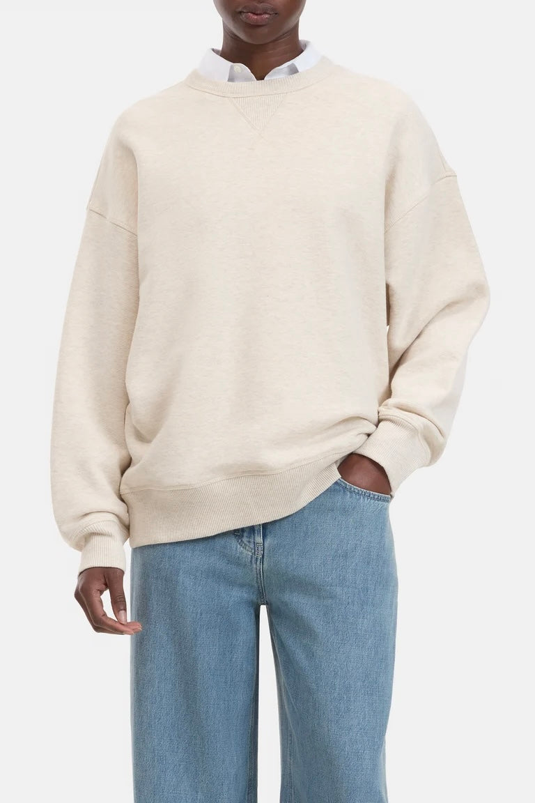 Relaxed-Sweatshirt aus weichem Melange-Felpa