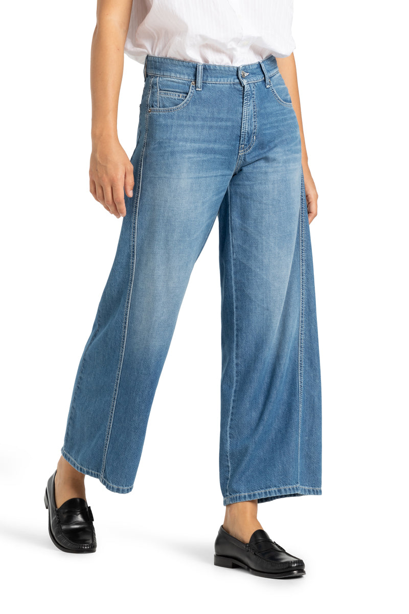 CAMBIO Jeans Palazzo patch c drapy contrast