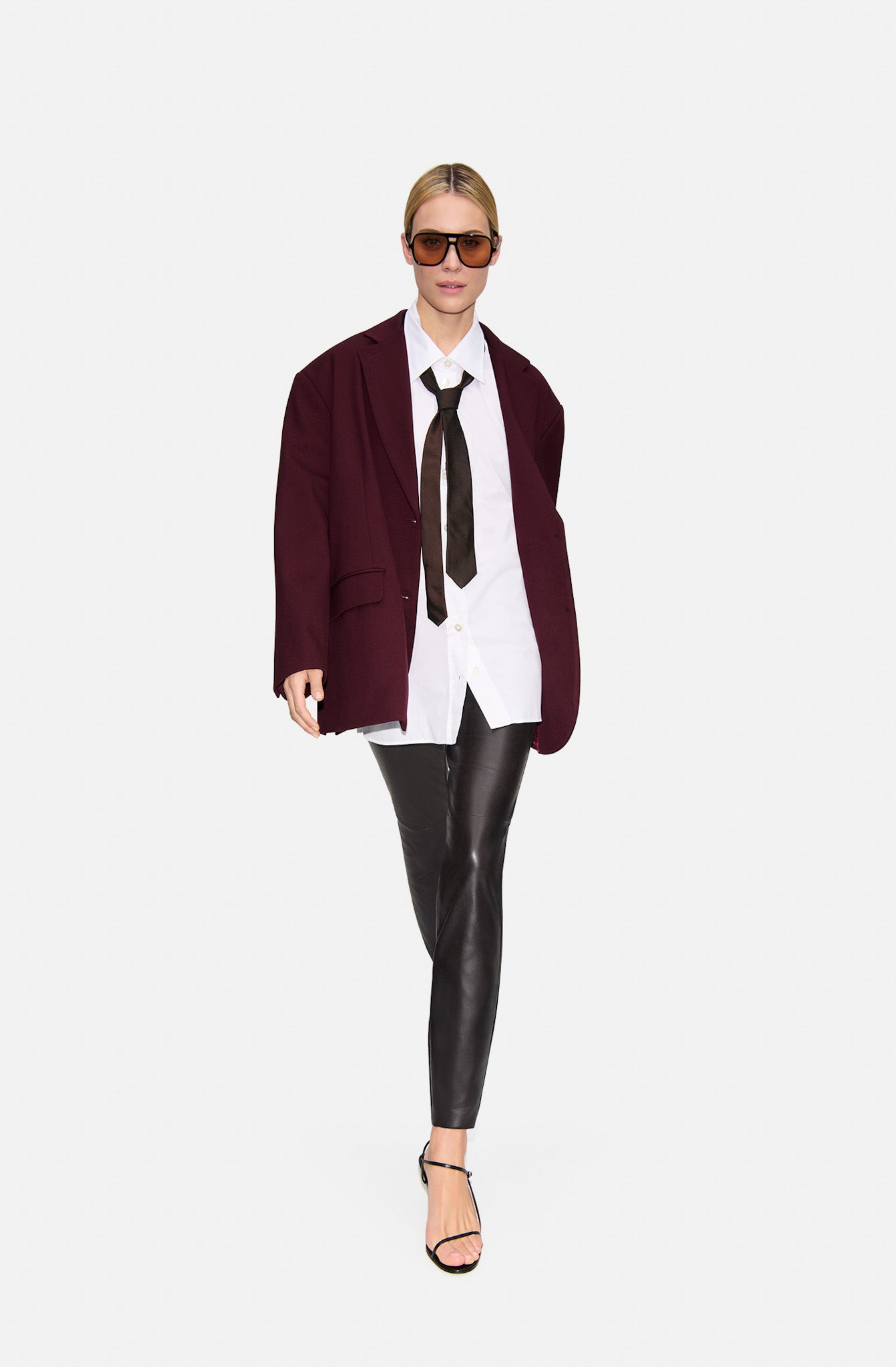 Lederoptik Leggings mit elastischem Bund