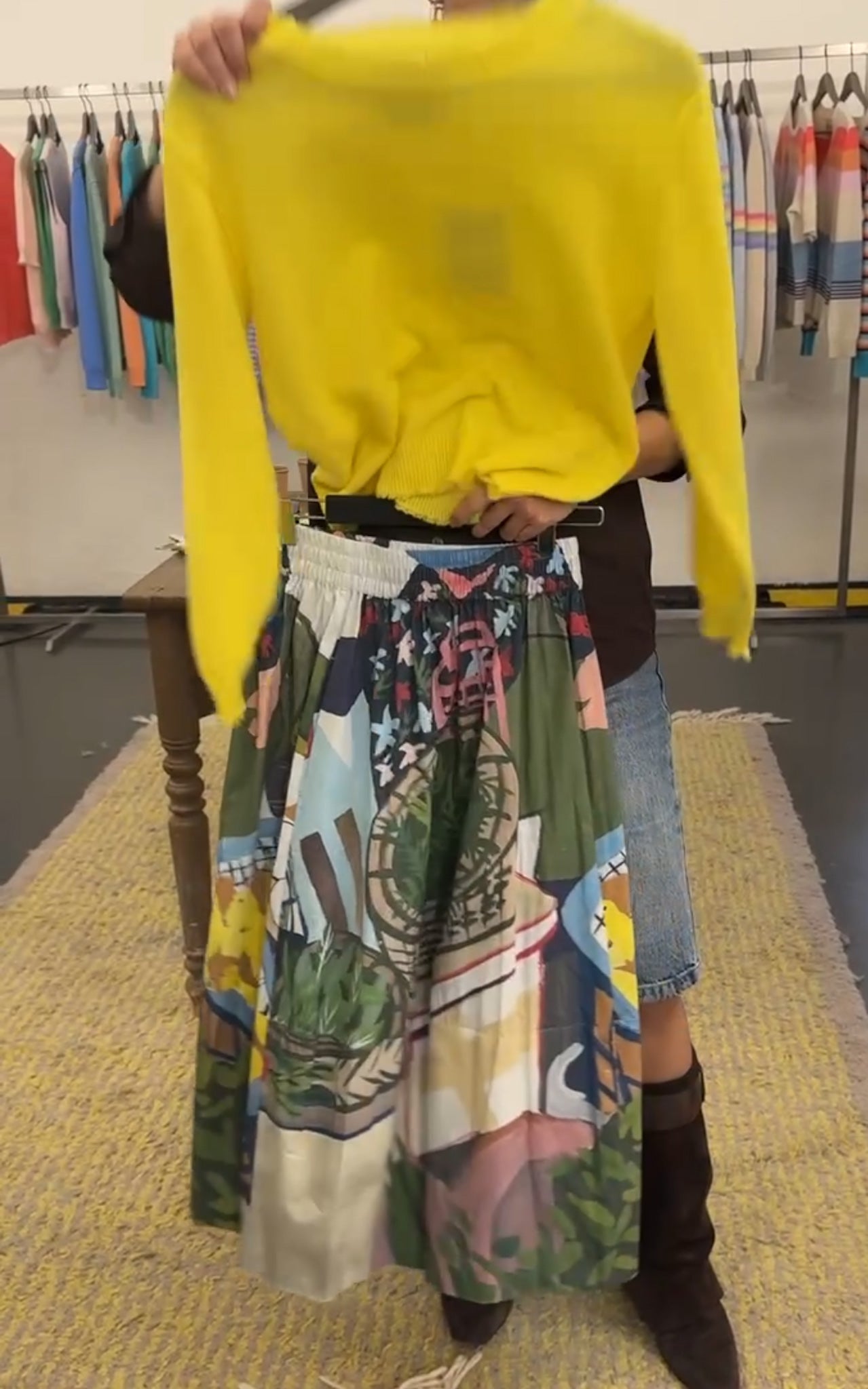 DISTRESSES Crew Cashmere Pullover