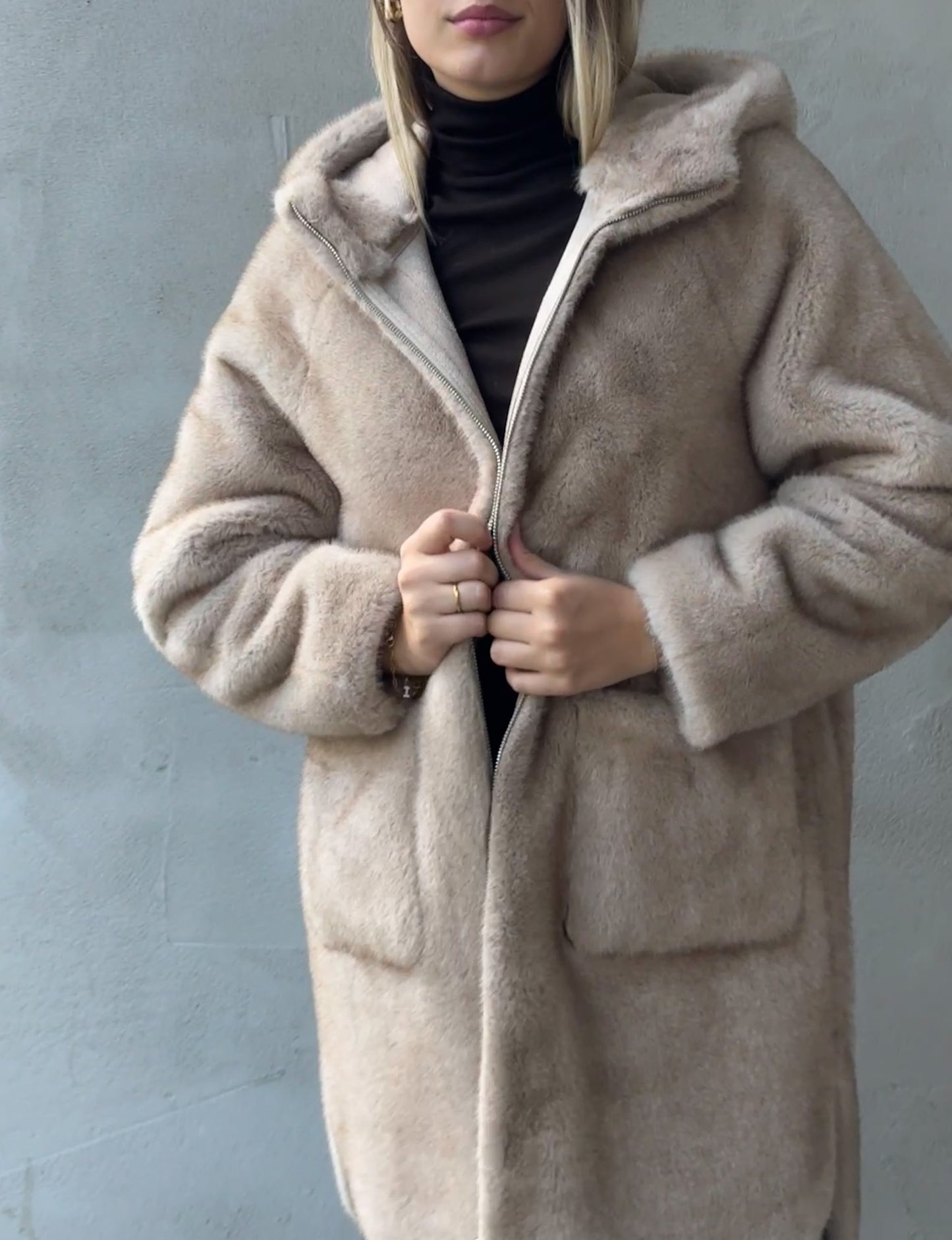 Fake Fur Wendemantel MINK