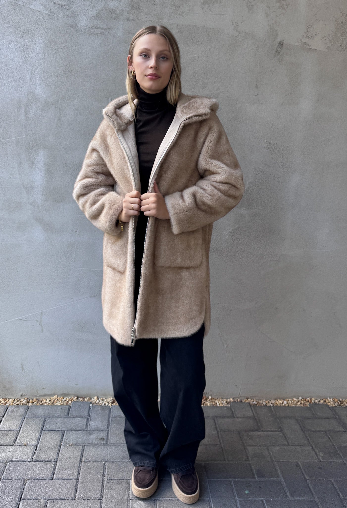 Fake Fur Wendemantel MINK