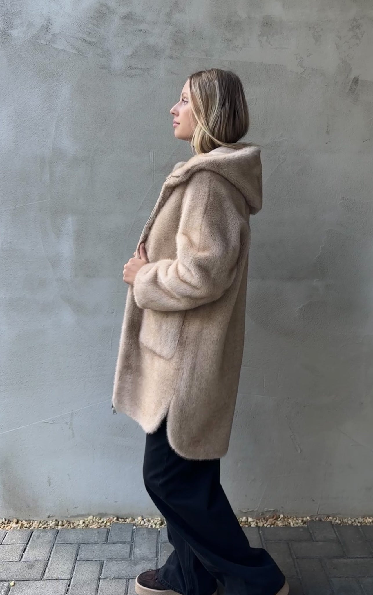 Fake Fur Wendemantel MINK