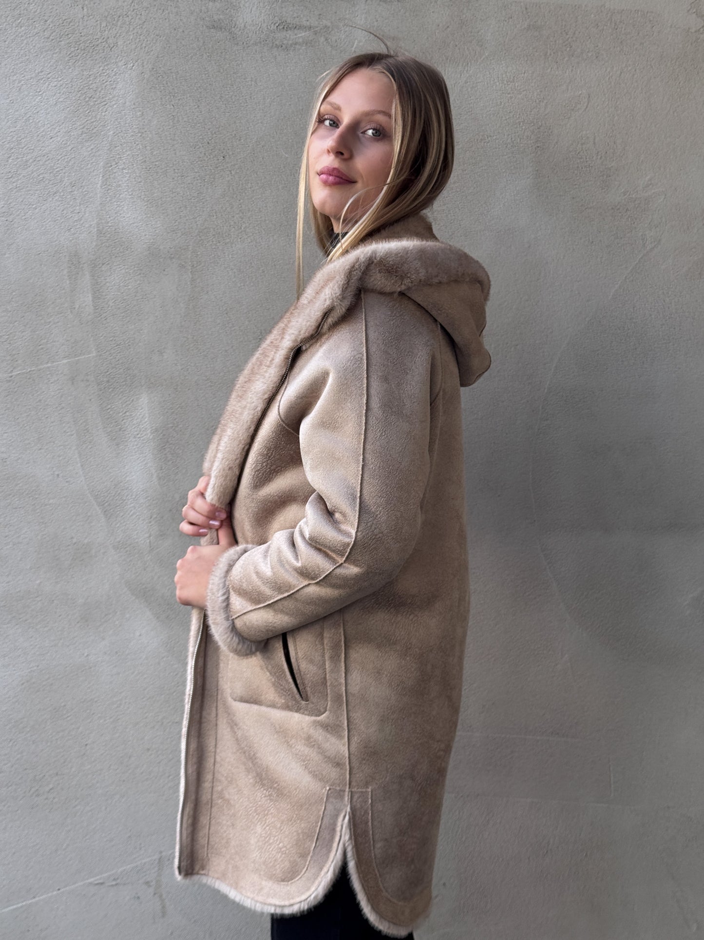 Fake Fur Wendemantel MINK
