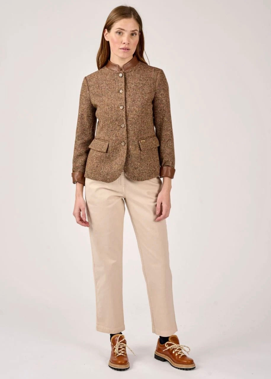Blazer aus Wollmischung mit Lederdetails LURANDA