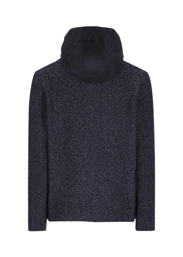 Strickjacke mit abnehmbarer Loden-Kapuze LUWALLACE