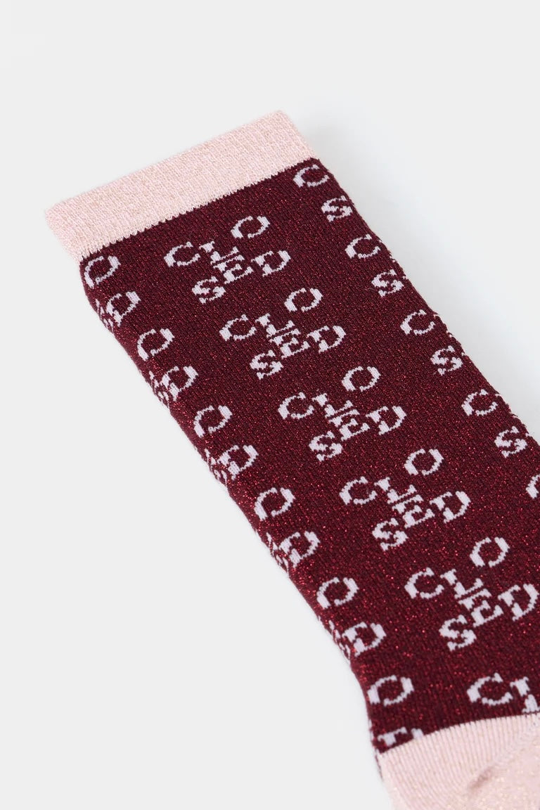 Lurex-Socken mit Closed-Monogramm