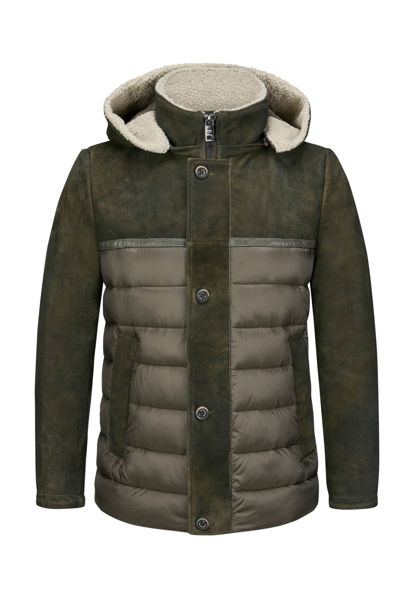 Hybrid-Jacke mit Webpelz-Details