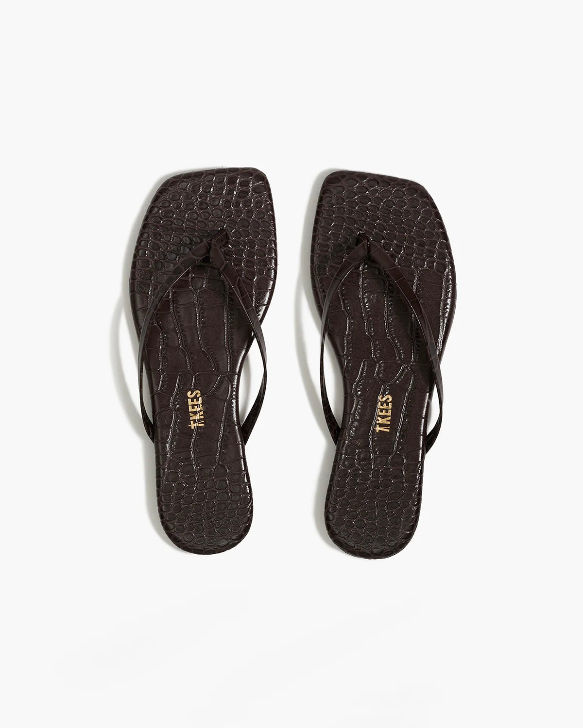 Square Toe Lily Croc Carob