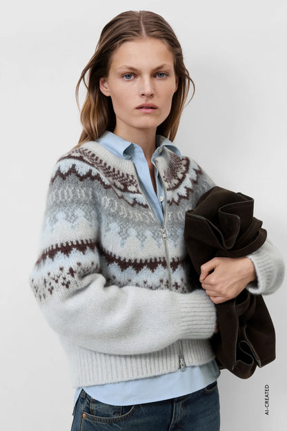 Cropped Zip Cardigan