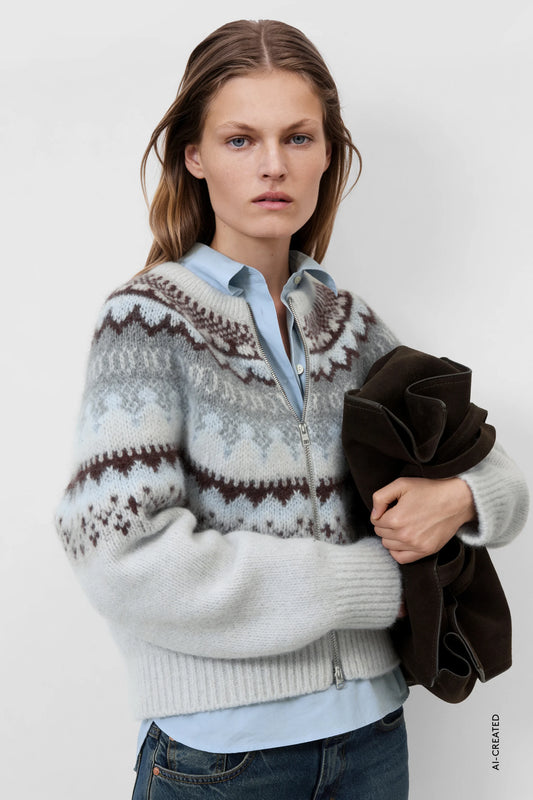 Cropped Zip Cardigan