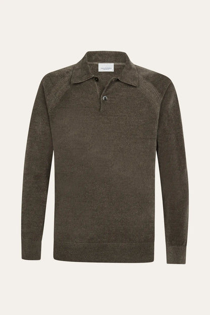 Chenille Pullover mit Polokragen