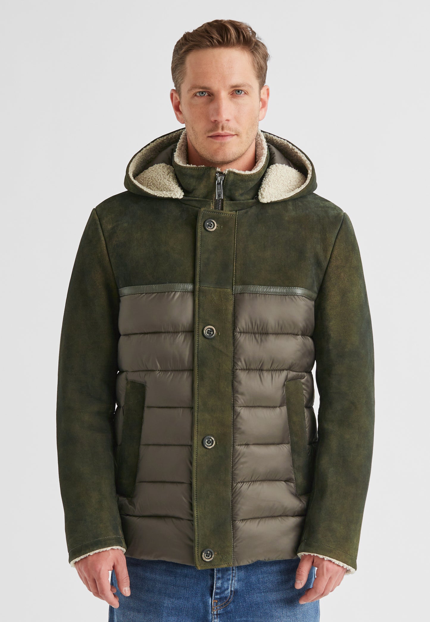 Hybrid-Jacke mit Webpelz-Details
