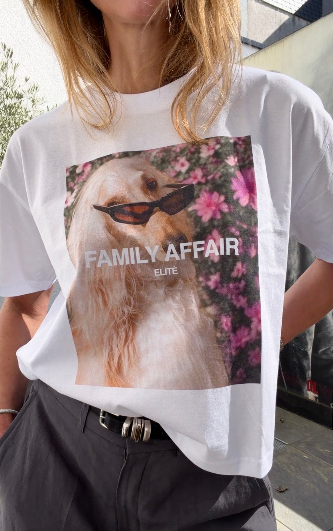 T-Shirt Crop Digital FAMILY Hund