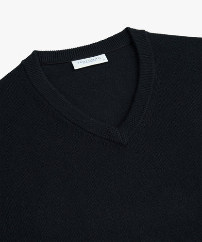 Pullover V-Neck Wolle/Modal