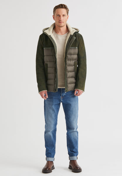 Hybrid-Jacke mit Webpelz-Details