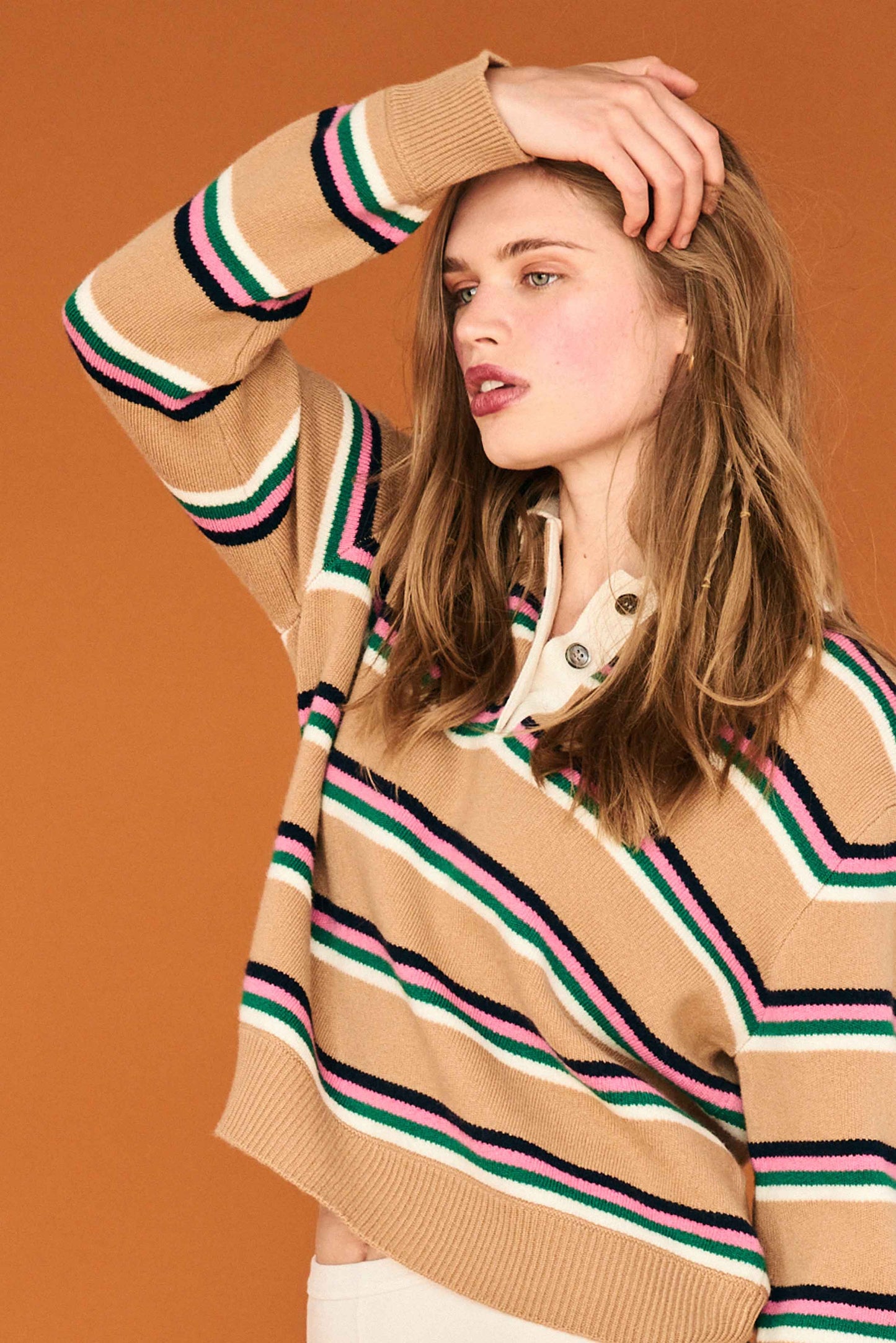 Tipping stripe rugby shirt
