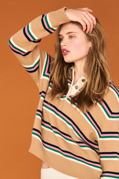 Tipping stripe rugby shirt