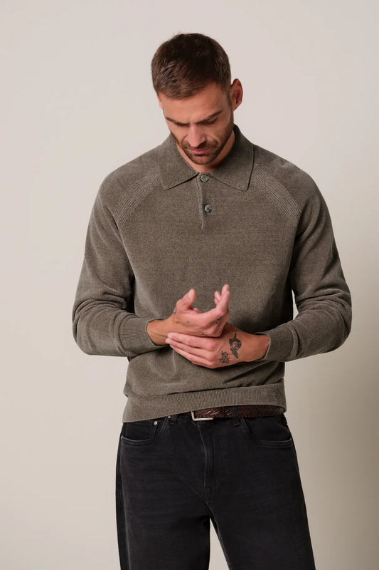 Chenille Pullover mit Polokragen