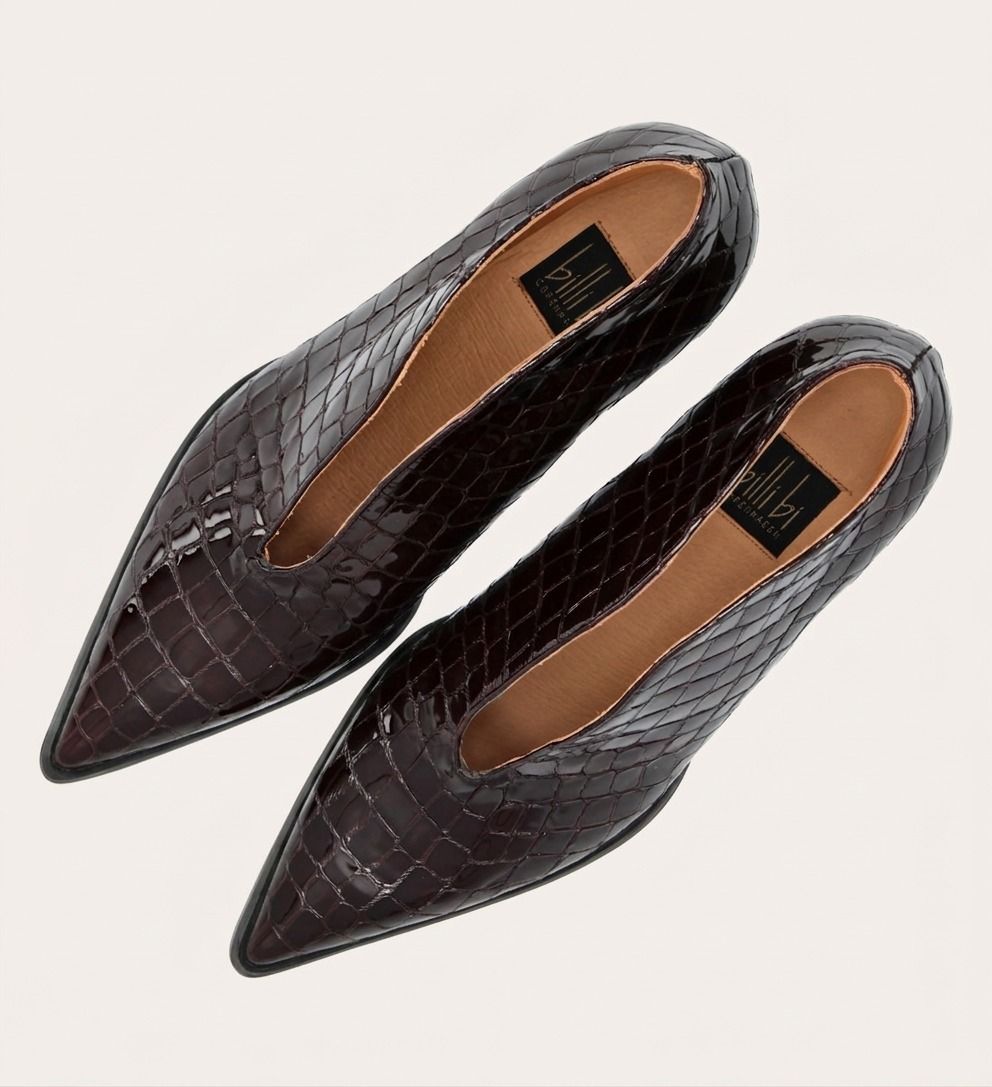 Pumps Open Bootie Croco Patent