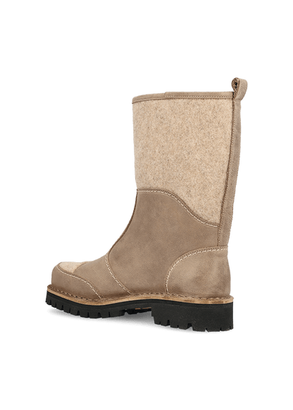 Handgefertigter Stiefel aus Leder und Wollfilz LUSTIEFELE