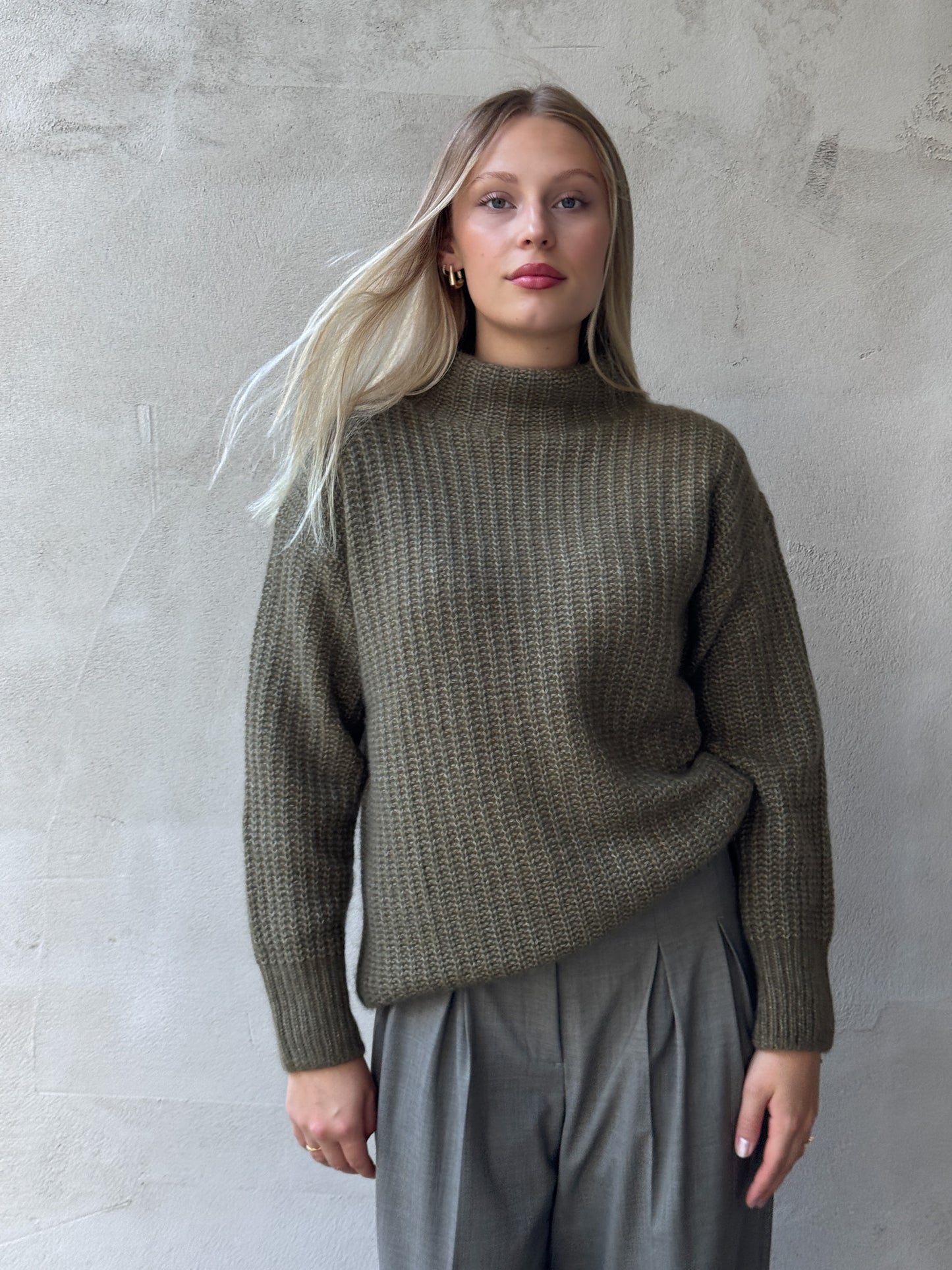 Pullover H-NECK in Rippstrickoptik