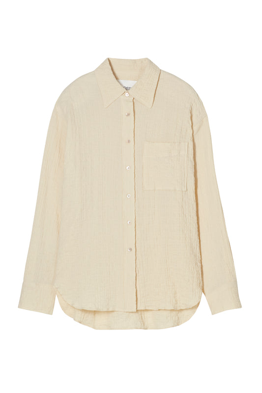 Bluse aus gecrinkelter Baumwolle