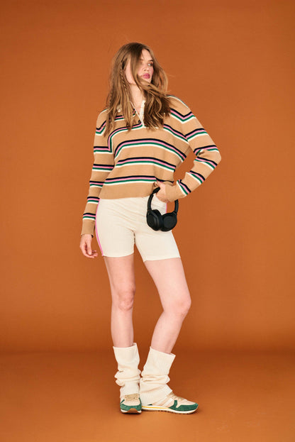 Tipping stripe rugby shirt