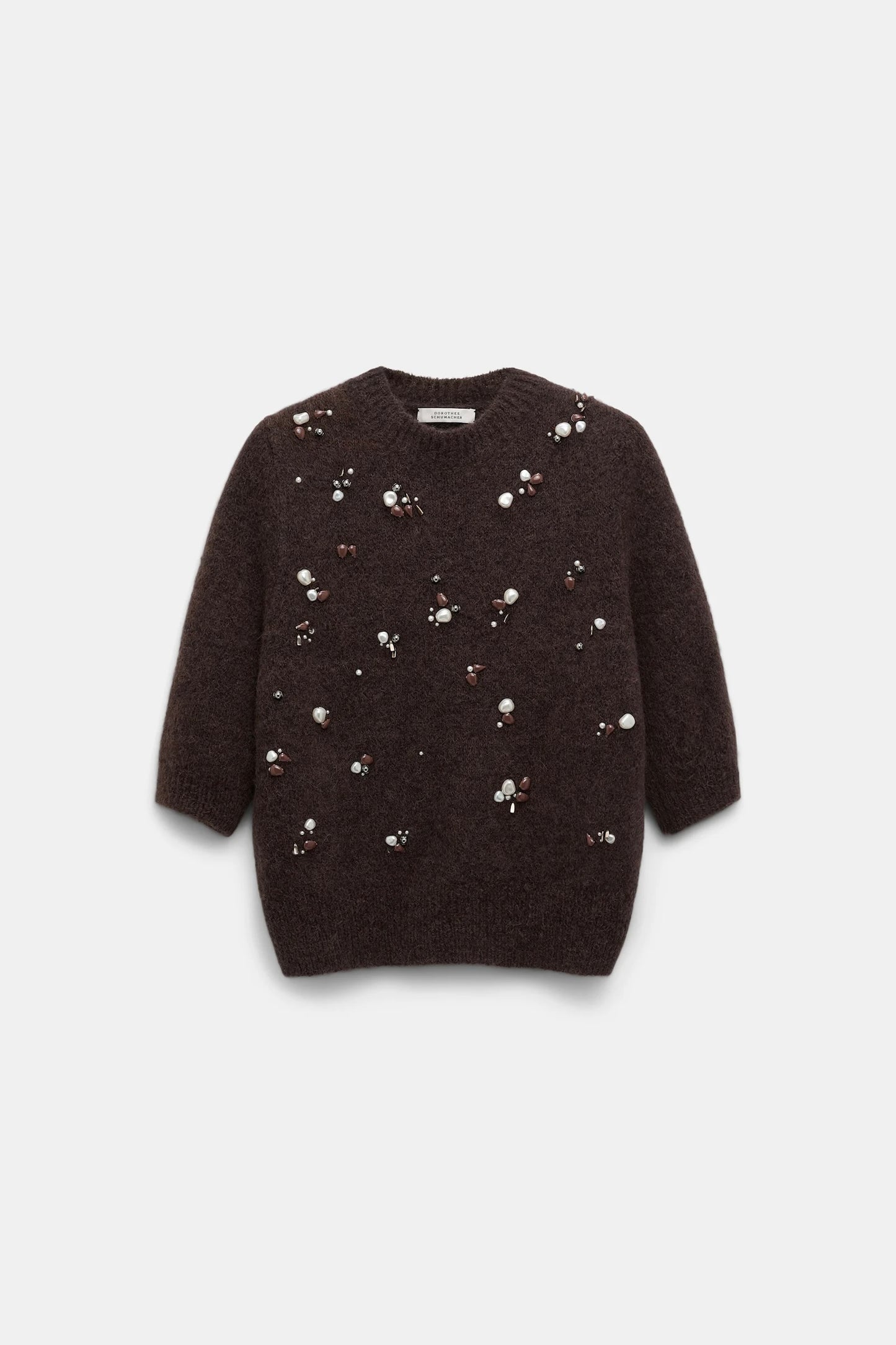 Handbestickter Pullover aus softem Alpaka-Garn. LOVING TOUCH