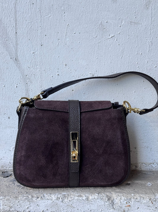 Handtasche CAMOSCIO Veloursleder Braun