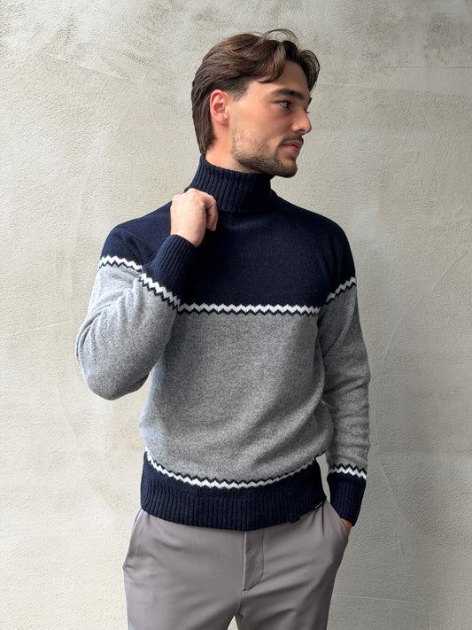 Pullover nordic style turtle neck
