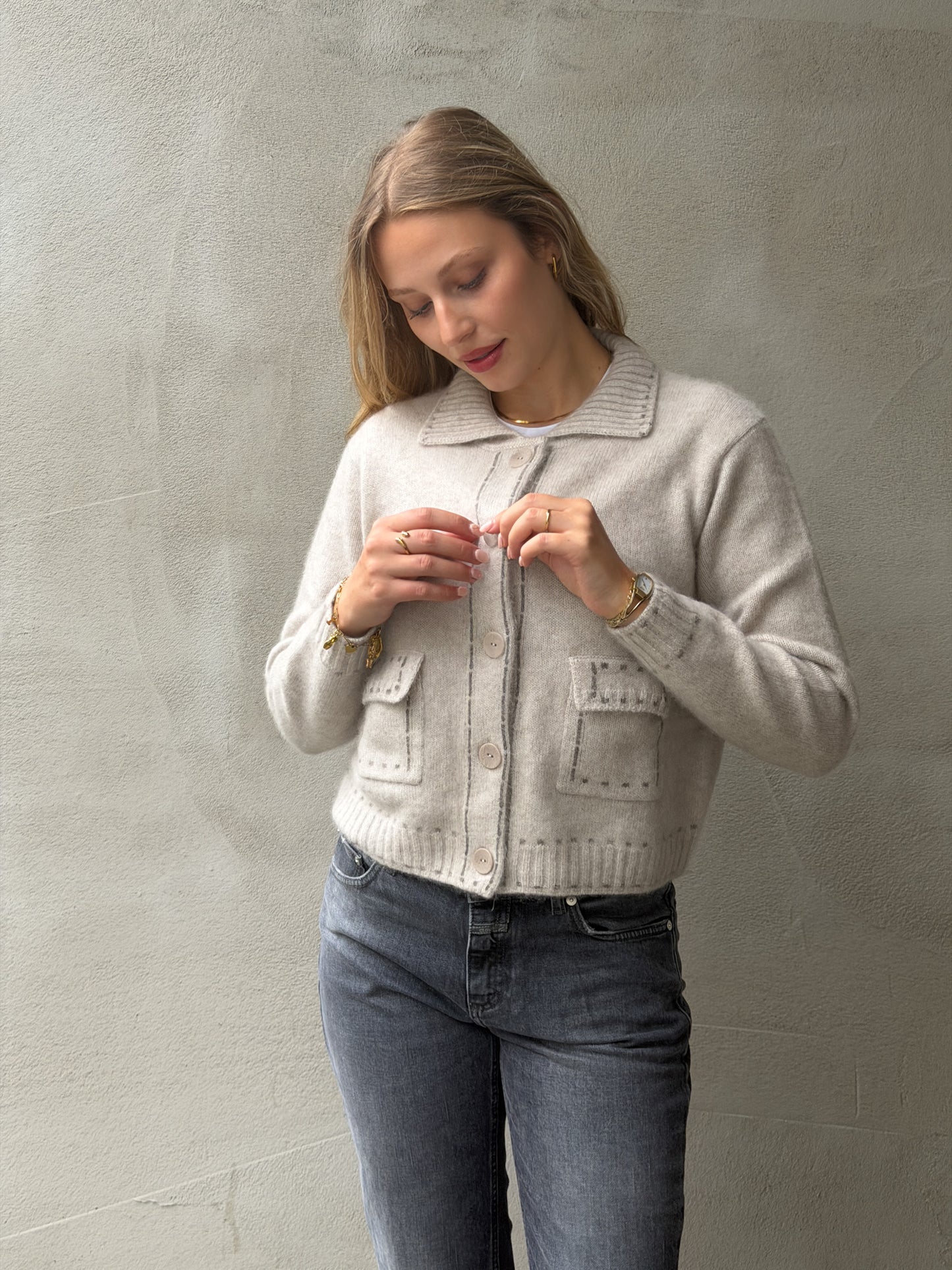 Cardigan Polo-Collar 63% Ca 37%C