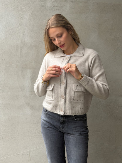 Cardigan Polo-Collar 63% Ca 37%C