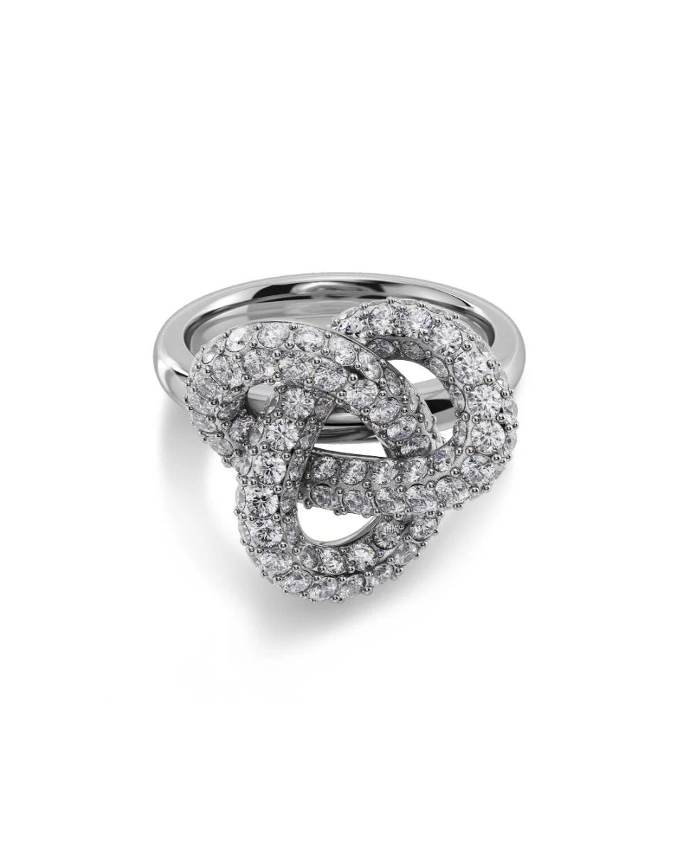 Infinity Knot Sparkle Ring L Steel