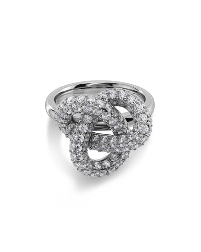 Infinity Knot Sparkle Ring L Steel