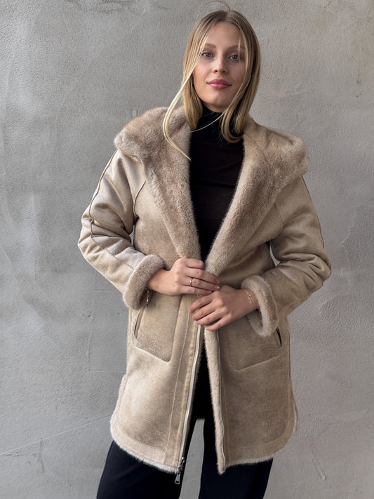 Fake Fur Wendemantel MINK