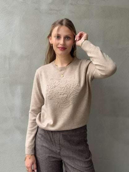 Pullover Embossed Tiger Crew