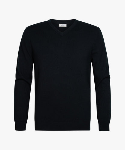 Pullover V-Neck Wolle/Modal