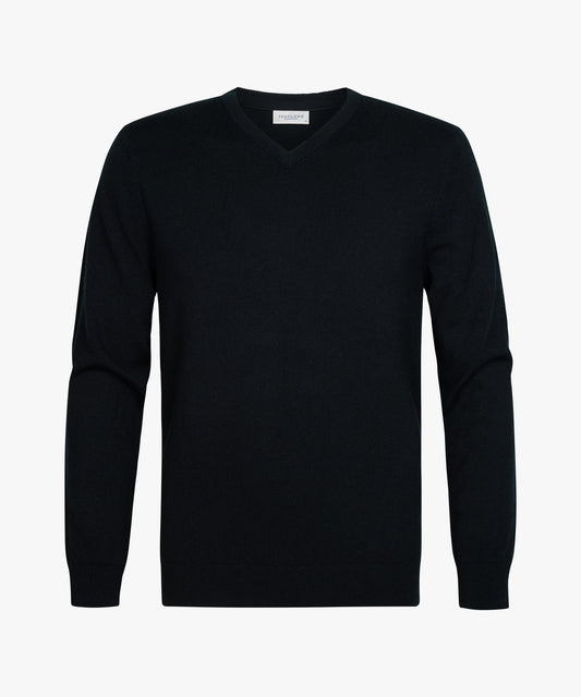Pullover V-Neck Wolle/Modal