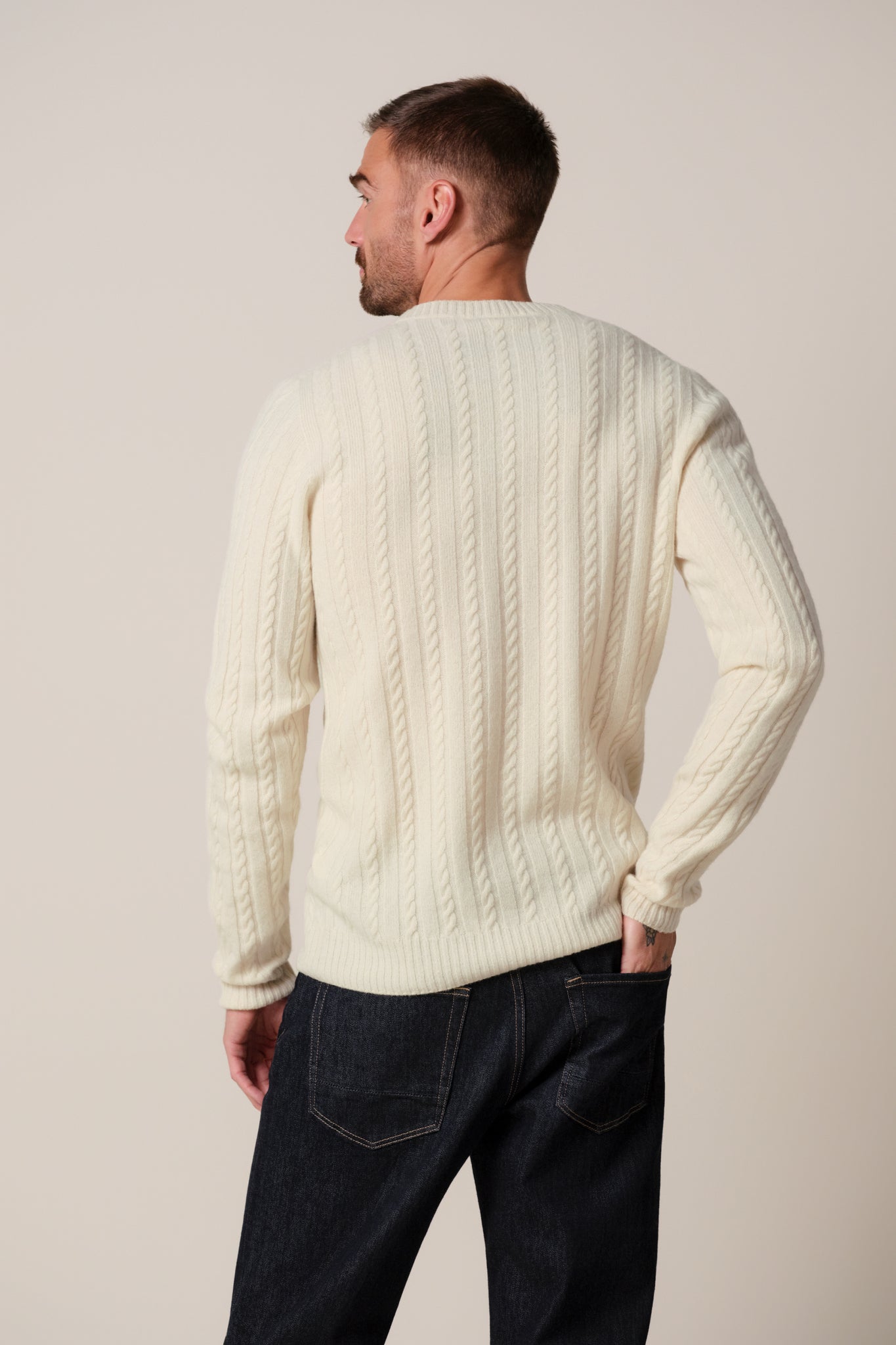 Zopfstrick-Pullover Crew neck