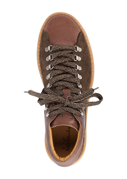 Handgefertigter, hoher Sneaker aus Nubuk- und Glattleder LUGIONATA NABUK