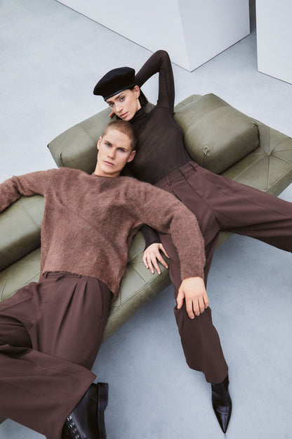 ROSSI NOA FLUID CADE – Bundfaltenhose aus fließendem Stoff